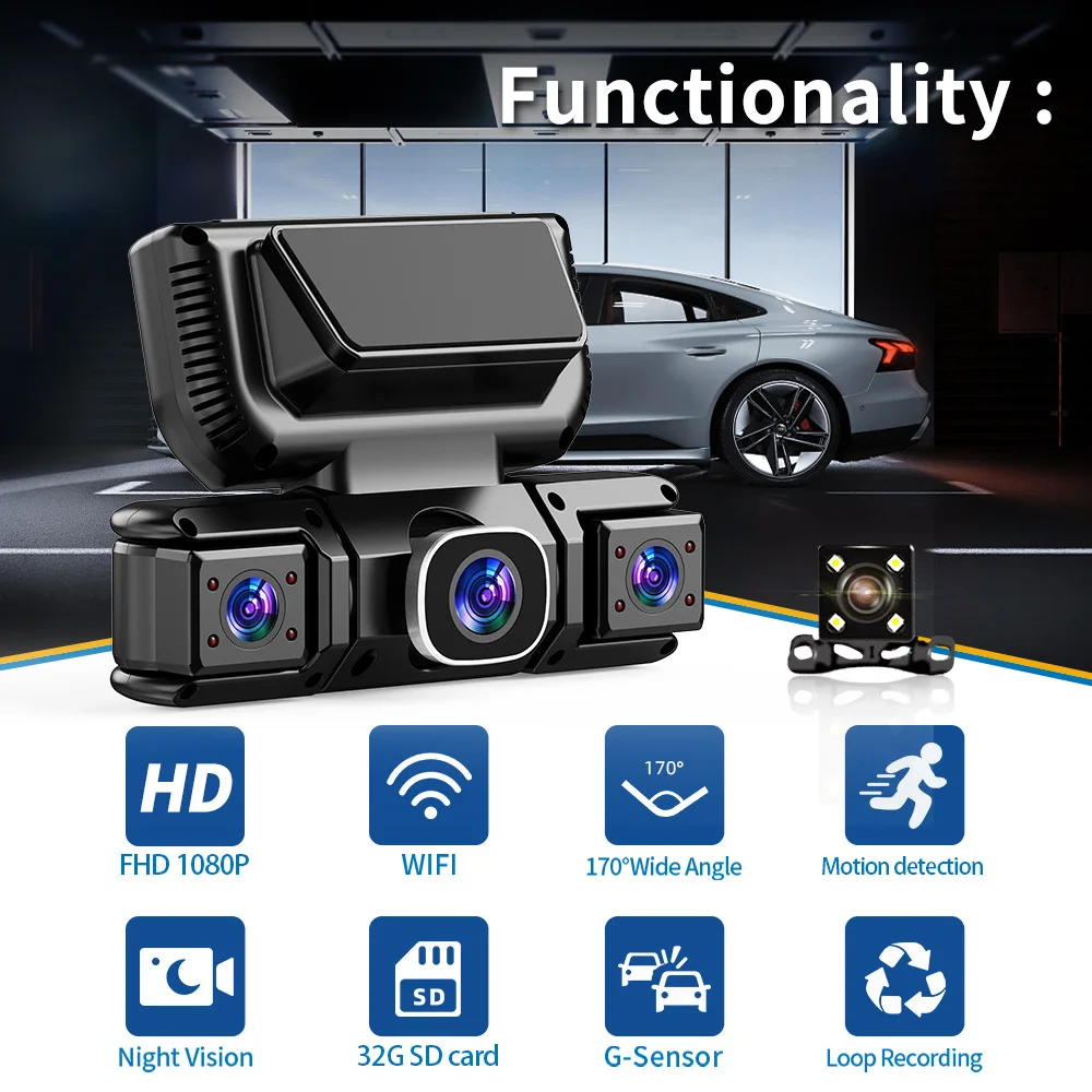 4Channels Car DVR WIFI 1080P V - огляд і ціна Panoramic Dash Cam 360